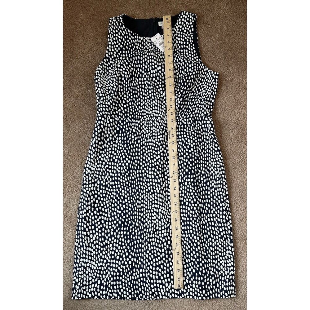 J.Crew Navy Polka Dot Sheath Dress Women 10 Sleeveless Lined NWT Work Office - Picture 6 of 8